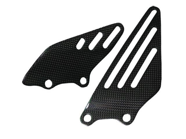 Heel Plates in 100% Carbon Fiber for Kawasaki ZX14/ZZR1400 06+ (Glossy/Plain)