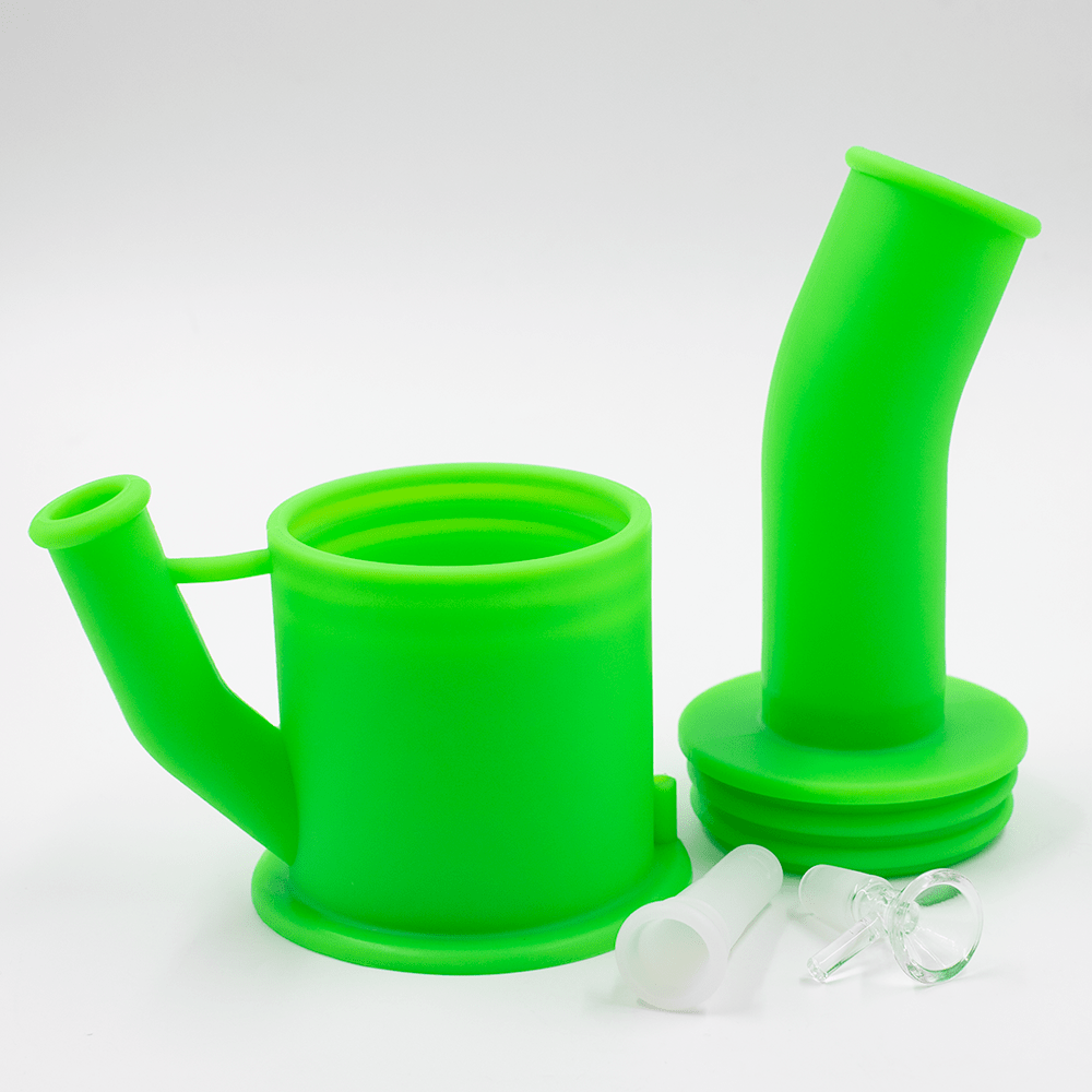 Silicone Stack 501508242-0005 - BONG- SILICONE BENT SHORT STACK - GREEN 2 PACK ...