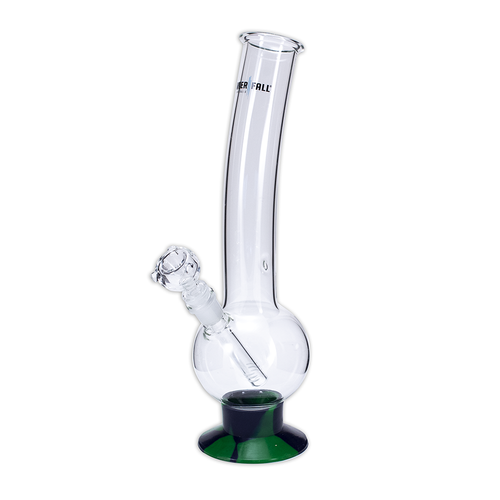 501506585 - GLASS BONG - BLUE & GREEN BASE 33MM x 42MM 3MM THICK ELIMINATOR WATERFALL