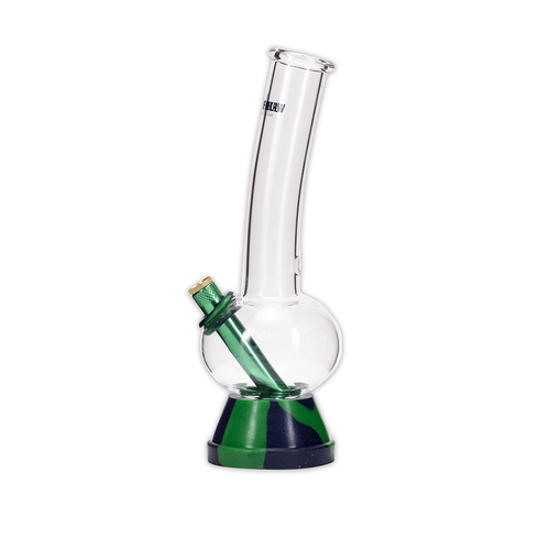 501506588 - GLASS BONG - BLUE/GREEN BASE 24MM x 34MM 3MM THICK ZAP SQUASH WATERFALL