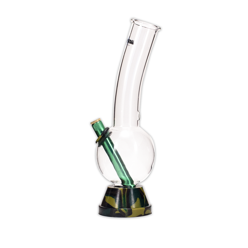 501506592 - GLASS BONG - CAMO BASE 26MM x 38MM 4MM THICK DECIMATOR WATERFALL