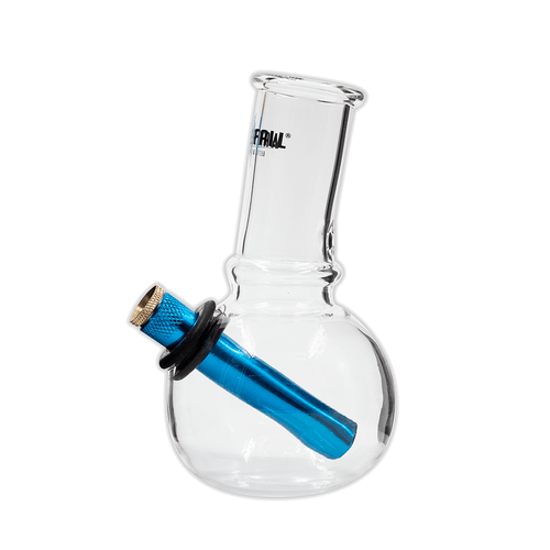 501507186 - GLASS BONG - WATERFALL LITTLE GUY 14CM H 3MM THICK RUBBER BASE BJR