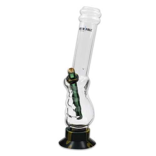 501507188-0002 - GLASS BONG - CAMO BASE 33MM x 44MM 4MM THICK WATERFALL