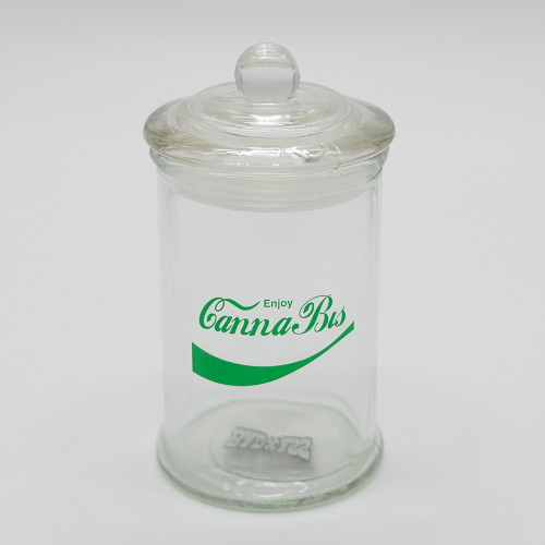 502002021 - STASH JAR - ENJOY CANNABIS 370ML CLEAR GLASS JAR