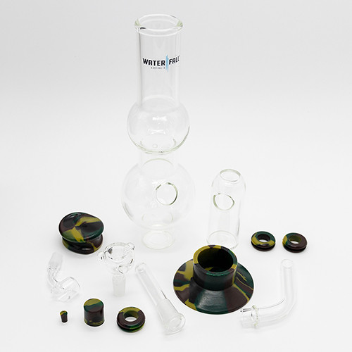 Waterfall Beano Highbrid Series Glass Bong with Ash Catcher - Camo