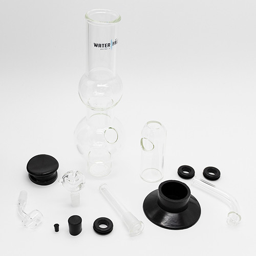Waterfall Beano Highbrid Series Glass Bong with Ash Catcher - Black