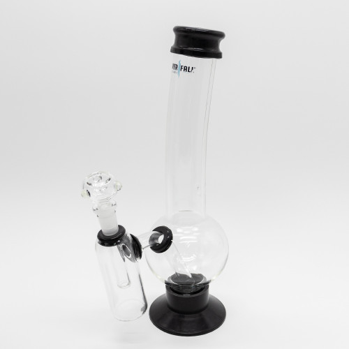 Waterfall Eliminator Highbrid Series Glass Bong With Ash Catcher - Black