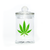 501506440 - STASH JAR - PLAIN WEED LEAF 150ML CLEAR GLASS JAR - 4 PACK