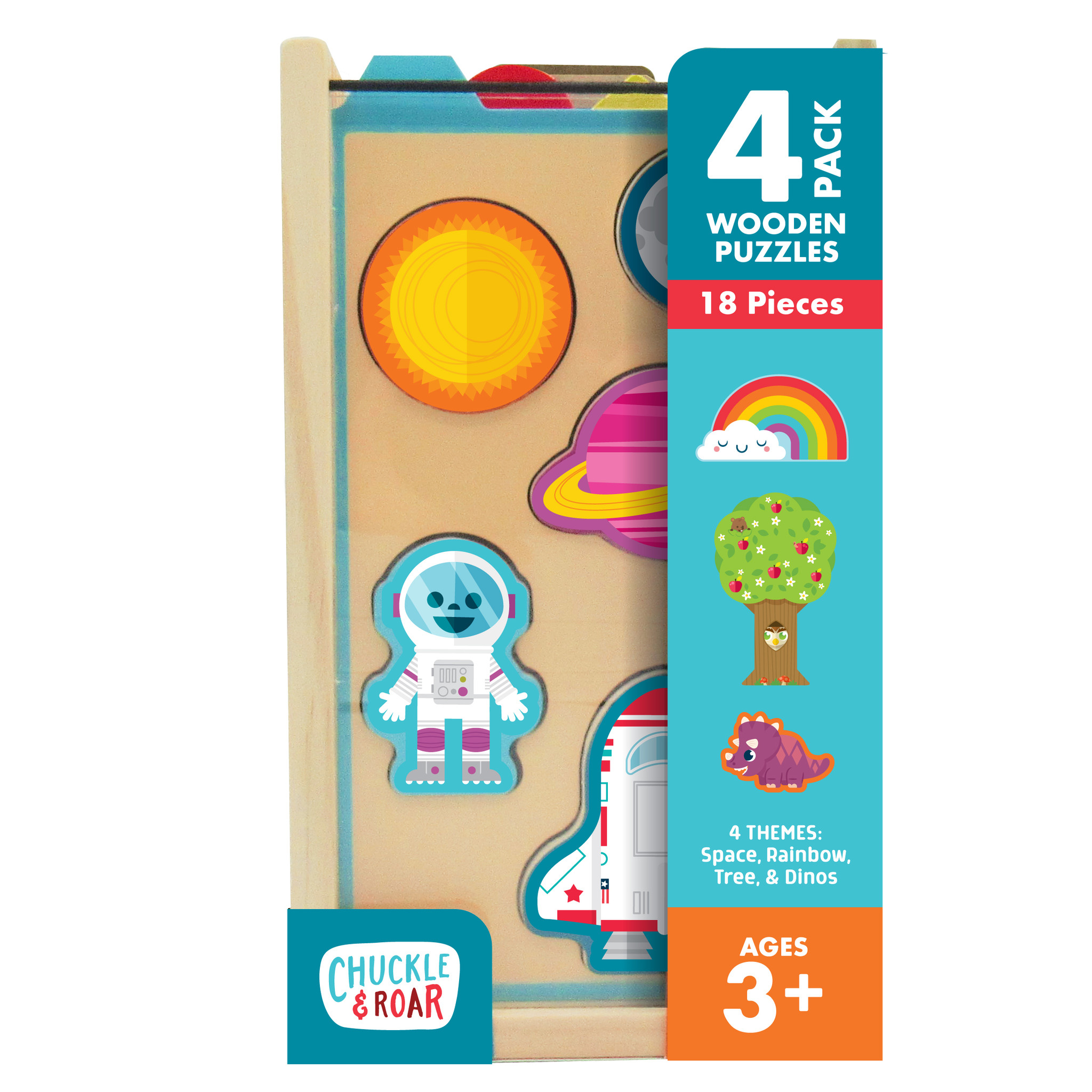 4 Pack Wooden Puzzles