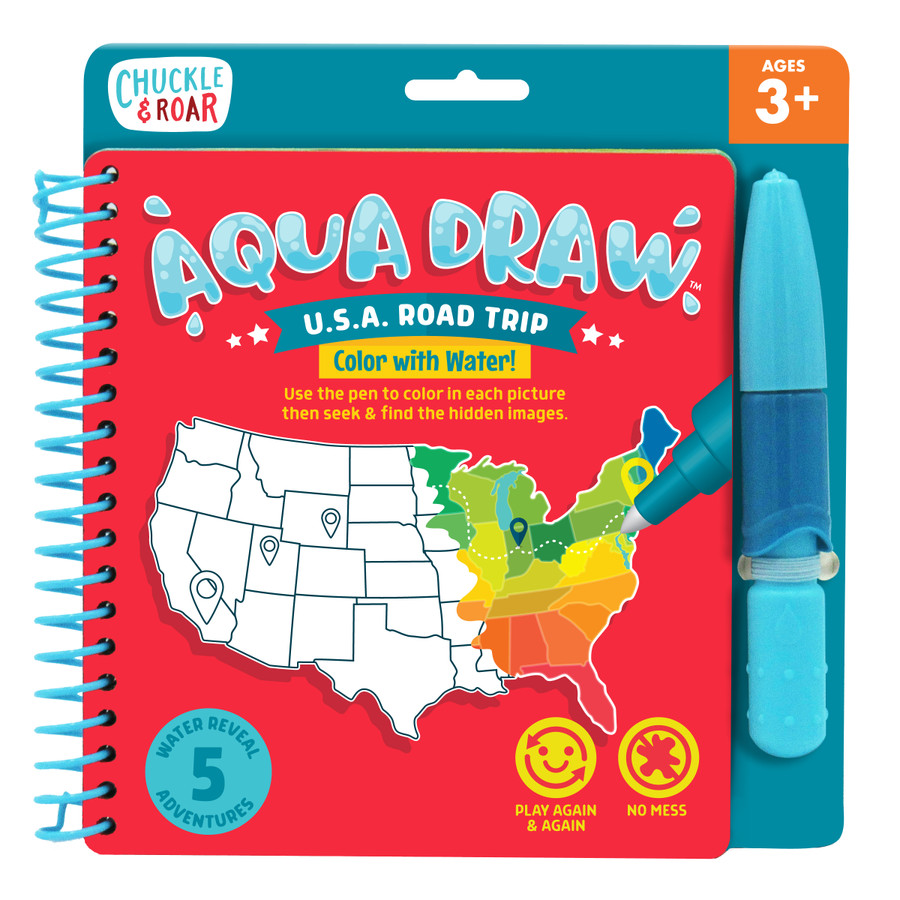 Aqua Draw USA Road Trip- Color With Water Travel Game Front