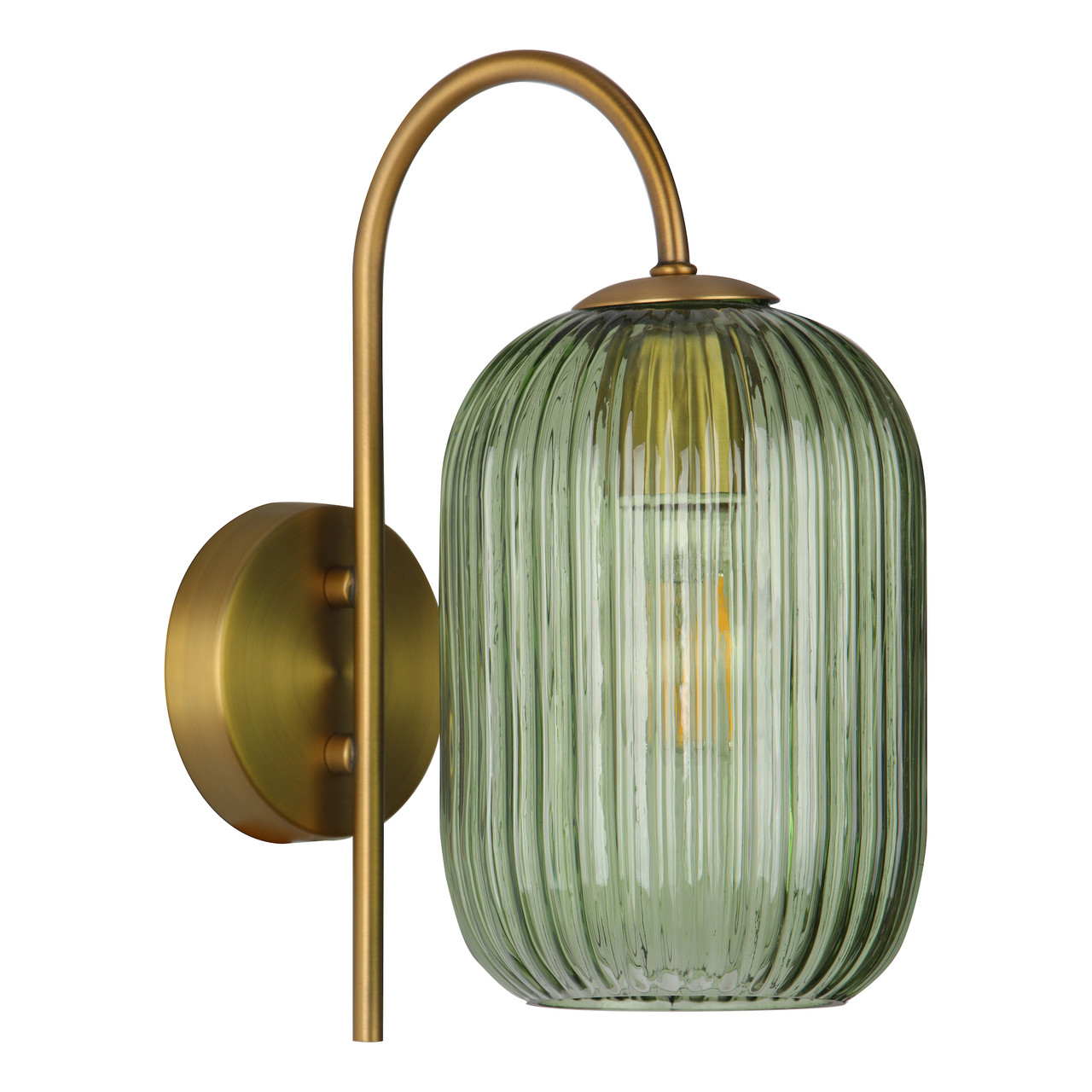 Ribbed glass shop wall light