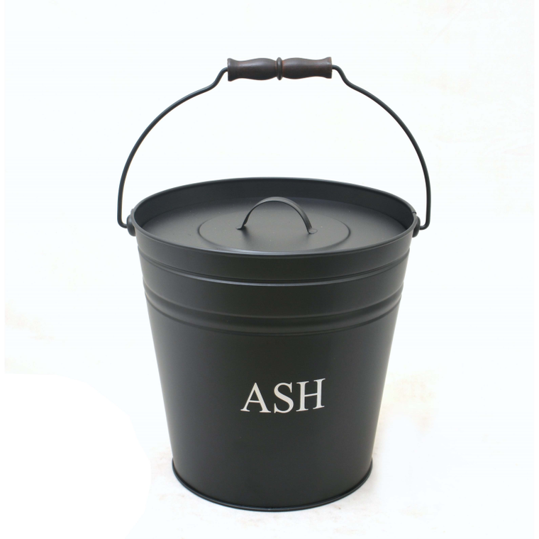 Castle Living Black Ash Bucket & Lid - Front View