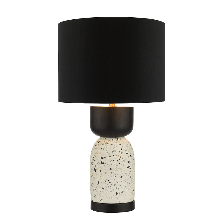Roja Table Lamp Terrazzo. Black and Gold Shade