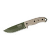 Esee Knives ESEE-5 OD Green Plain Edge, Tan Micarta Handles, Black Kydex Sheath, Clip Plate