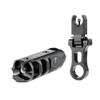 Ultradyne C4 Muzzle Device Combo Dynamount Flip-Up Front Sight Mercury Muzzle Brake AR-15 1/2"-28, Black
