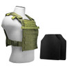 NcStar Fast Plate Carrier with 10x12 Level IIIA Shooters Cut 2x Hard Ballistic Plates Green