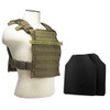NcStar Fast Plate Carrier with 10x12 Level IIIA Shooters Cut 2x Hard Ballistic Plates Tan