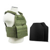 NcStar Plate Carrier Vest with 10x12 Level IIIA Shooters Cut 2x Ballistic Panel Green