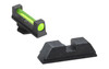 Ameriglo GLOCK 17, 19, 22, 23, 24, 26, 27, 33, 34, 35, 37, 38, 39 Combo Fiber Optic Sight Set Green Front Black Rear GFB-114