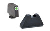 Ameriglo GLOCK Suppressor Height Tritium Sight Set GLOCK Green Tritium Front Steel Rear White Outline 1-Dot Sights Steel Matte Black GL-411
