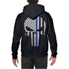 Thin Blue Line Hoodie - Thin Blue Line Skull BLPUN-H-BLACK-XXXL