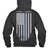 Thin Blue Line Hoodie - Honor/Respect, Thin Blue Line Flag TBL-H-BLACK-M
