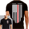 Thin Blue Line Mens T-Shirt - Thin Red Line Flag TRL-BLACK-SMALL
