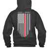 Thin Blue Line Hoodie - Thin Red Line American Flag Honor & Respect TRL-H-BLACK-XL