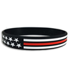 Thin Blue Line Thin Red Line American Flag Bracelet, 8 Inch TRL-AM-BR