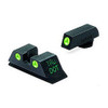 Mako Group Glock Tru-Dot Sights 9mm/357 Sig/.40 S&W/.45 GAP, Green/Green, Fixed Set