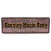 Rivers Edge Products 10.5" x 3.5" Tin Sign Country Music Song