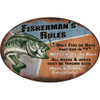 Rivers Edge Products 12" x 17" Tin Sign Fisherman's Rules