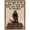 Rivers Edge Products 12" x 17" Tin Sign The Right To Keep & Bear Arms
