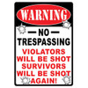 Rivers Edge Products 12" x 17" Tin Sign Warning-No Trespassing
