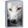 Zippo Outdoors Windproof Lighter Wolf with Red Eyes, Chrome