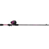 Shakespeare Amphibian Spincast Combo 10, 0 Bearings, 56 Length, 2 Piece Rod, Medium, Pink, Right Hand
