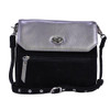Gun Toten Mamas Suede Clutch with Cowhide Flap Gun Metal