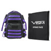 NcStar Tactical Backpack with 10" x 12" Square Panels Black with Purple Trim