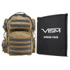 NcStar Tactical Backpack with 10" x 12" Square Panels Tan with Gray Trim