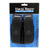Uncle Mikes Fitted Pistol Magazine Case, Double Case w ith Flaps, Large Frame, Plain Black