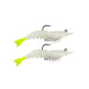 Z-man Rigged EZ ShrimpZ 3 1/2" Length, Glow/Chartreuse Tail, Package of 2