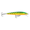 Rapala Husky Jerk Lure Size 10, 4" Length, 4'6' Depth, 2 Number 5 Treble Hooks, Fire Tiger, Per 1