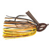 Strike King Lures Hack Attack Fluoro Flipping Jig 5/0 Hook, 1/2 oz, Black/Brown Amber, Per 1