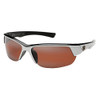 Strike King Lures S11 Optics Sunglasses Gulf Style, Shiny White/Black Two Tone Frame, Dark Amber Brown Lens