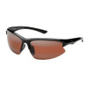 Strike King Lures S11 Optics Sunglasses Eufaula Style, Shiny Black Frame, Dark Amber Brown Lens