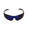 Strike King Lures SK PLus Waffle Sunglasses Shiny Black Frame, Multi Layer Blue Mirror Gray Base Lens