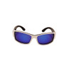 Strike King Lures SK Plus Ouachita Sunglasses Shiny White Two Tone Black/Gray Frame, Multi Layer White Blue Mirror Lens