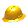 Pyramex Safety Products Ridgeline Full Brim Hard Hat 4 Point Ratchet, Yellow