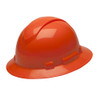 Pyramex Safety Products Ridgeline Full Brim Hard Hat 4 Point Ratchet, Hi Vis Orange