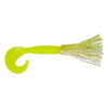 Berkley Bearded Single Tail Grub Soft Bait 3 1/2" Length, Chartreuse Shad/Milky Chartreuse, Per 6